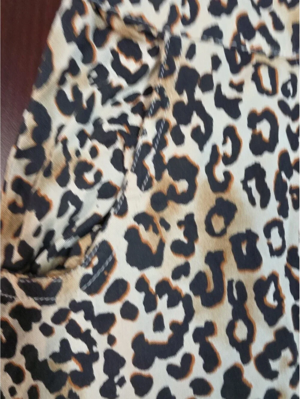 Japna Anthro Leopard Pull-On A-Line Maxi Skirt W Back Slit & Pockets Large  NWT
